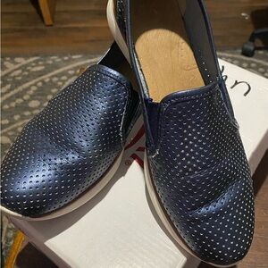 Flexi Women’s Perforated Navy Slip-On Loafers